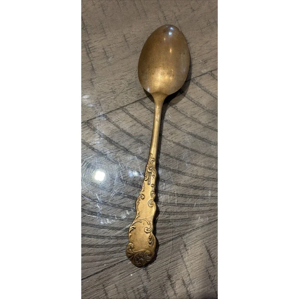 WALDO HE GOLD tone HOLMES EDWARDS RIALTO ORLEANS SPOON 7